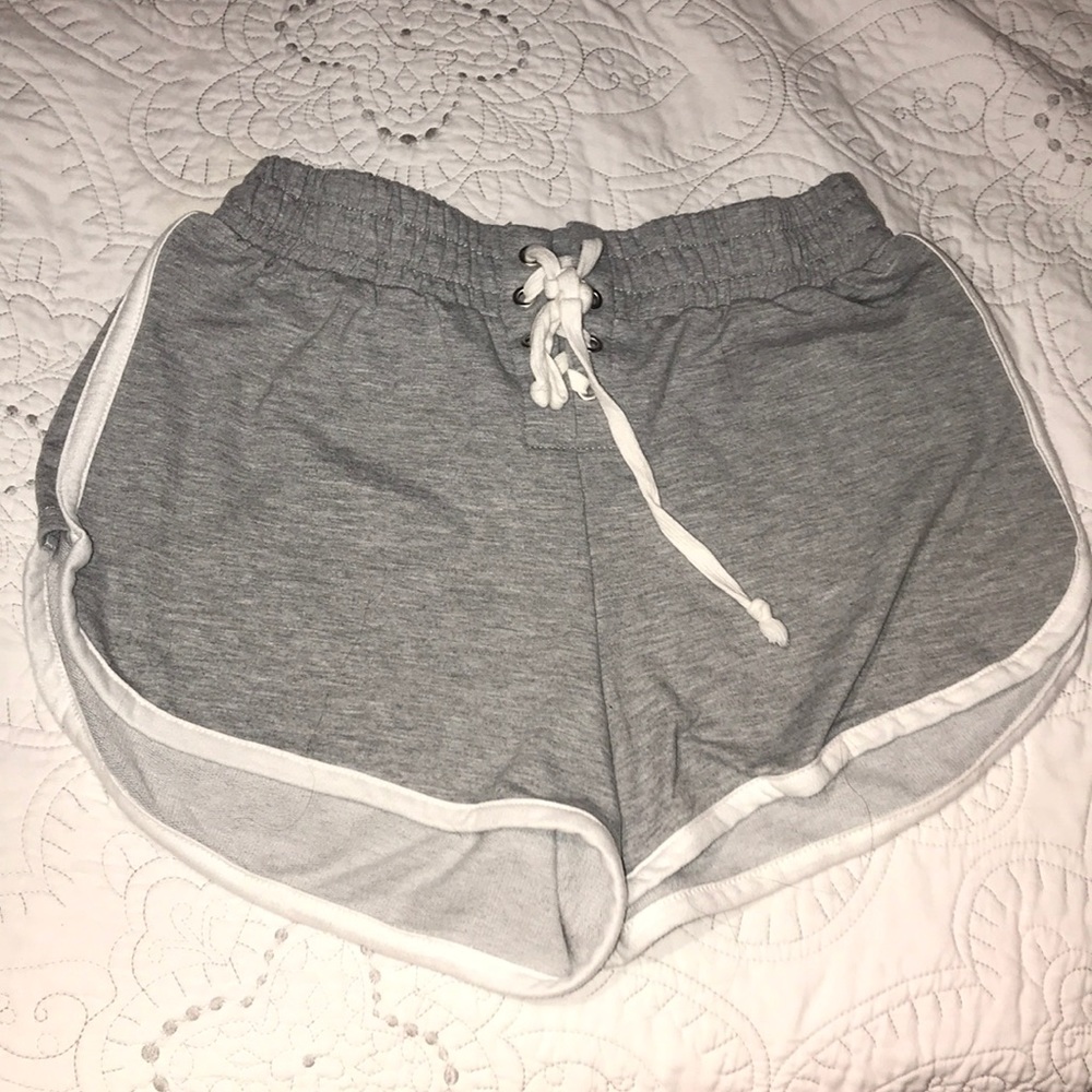 Grey and Mustard colored shorts